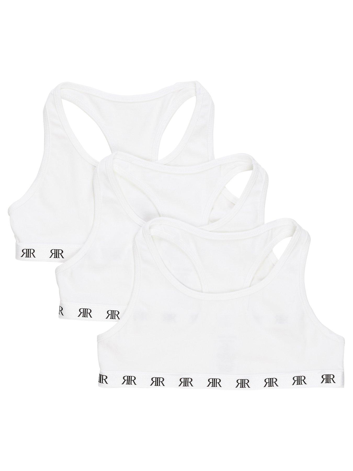 Everyday Girls 5 Pack Plain School Crop Tops - White