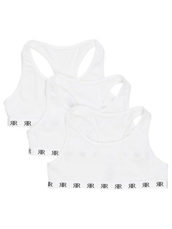 front image of river-island-girlsnbspbranded-racer-back-crop-top-pack-white