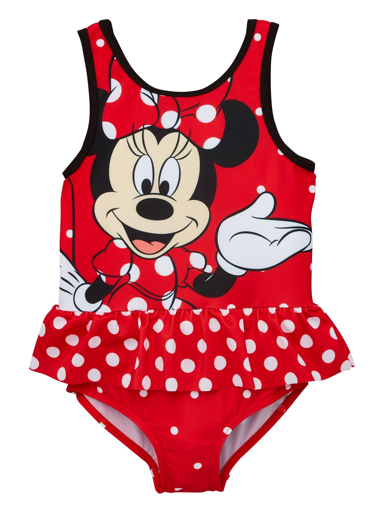 Minnie Mouse Girls Frill Swimming Costume Red Very Co Uk