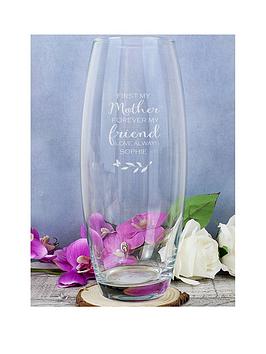 Product photograph of The Personalised Memento Company Personalised First My Mother Forever My Friend Bullet Vase from very.co.uk