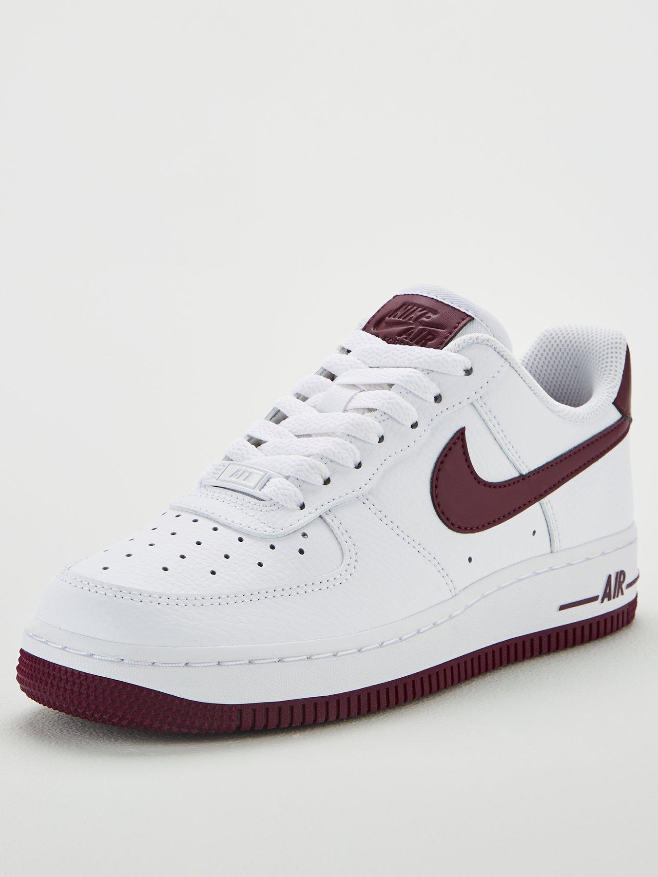nike air force 1 white and maroon 