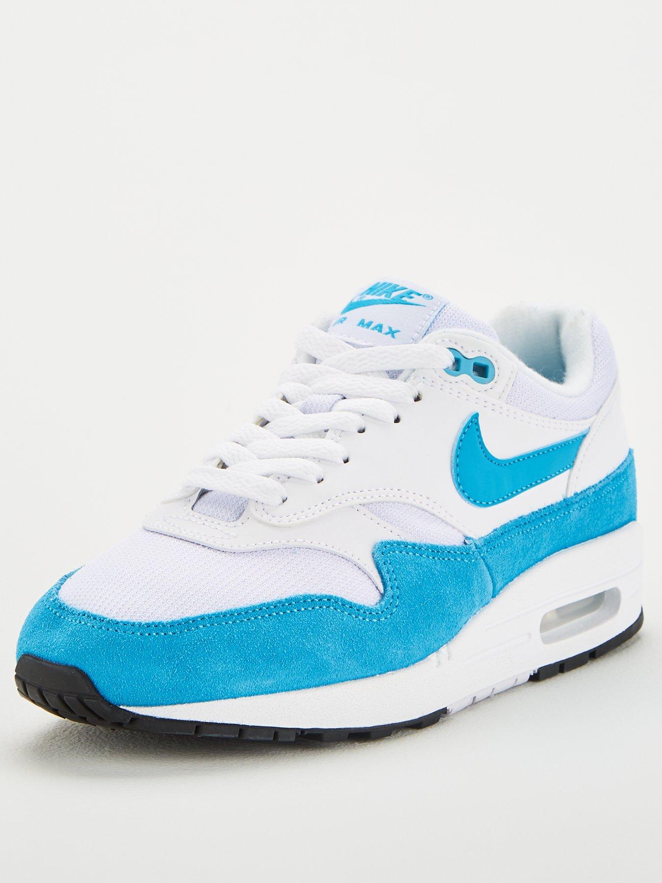 nike air max 1 blue and white