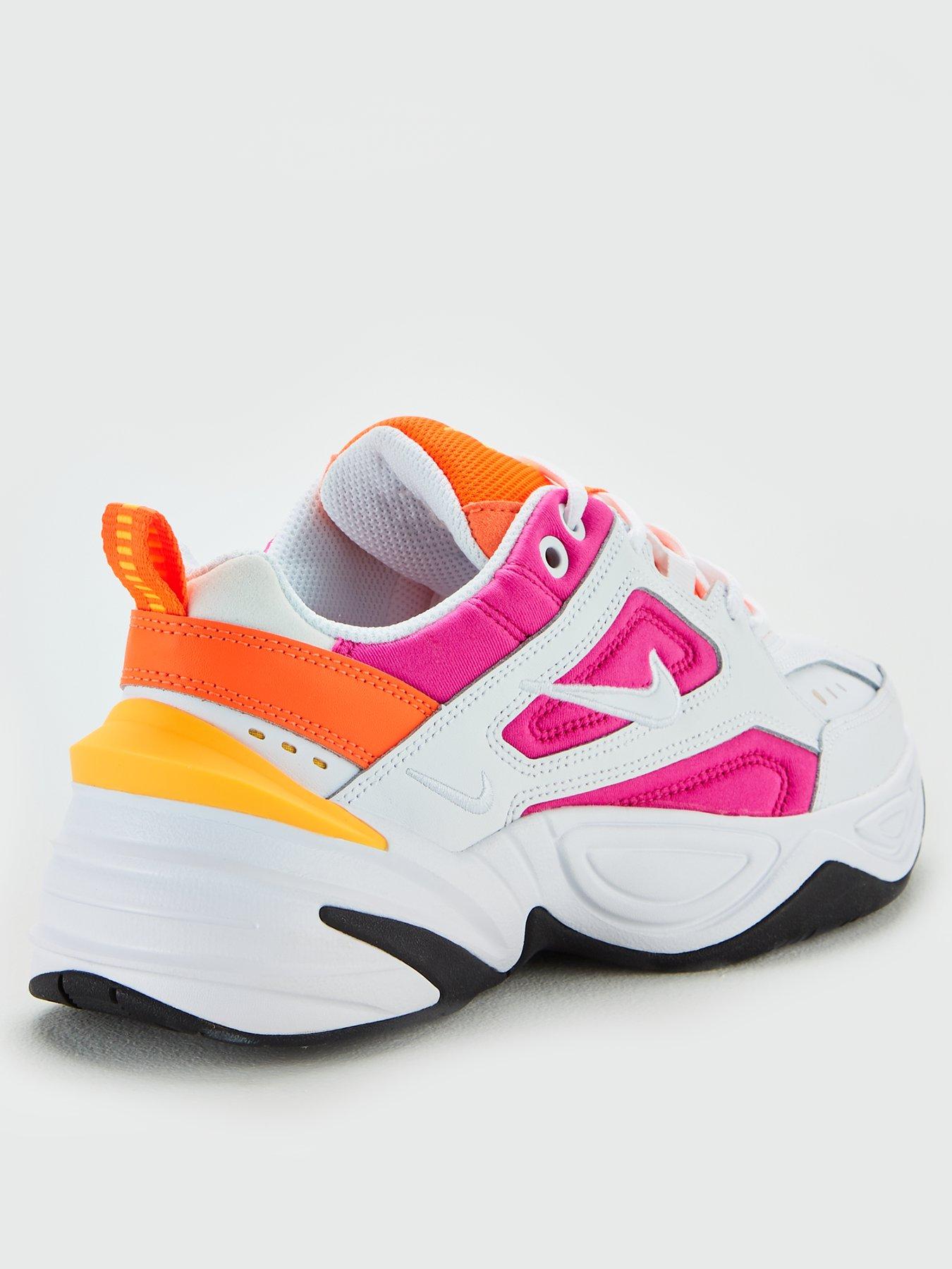 nike white and pink m2k tekno trainers