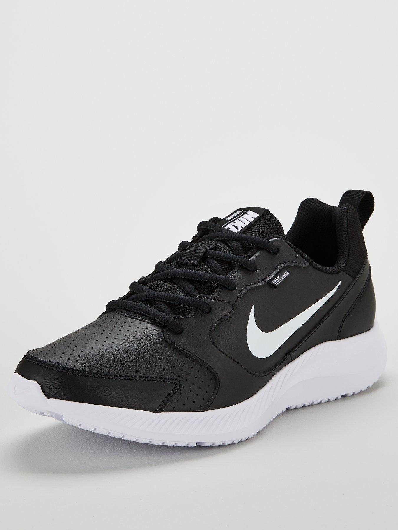 nike black leather trainers womens