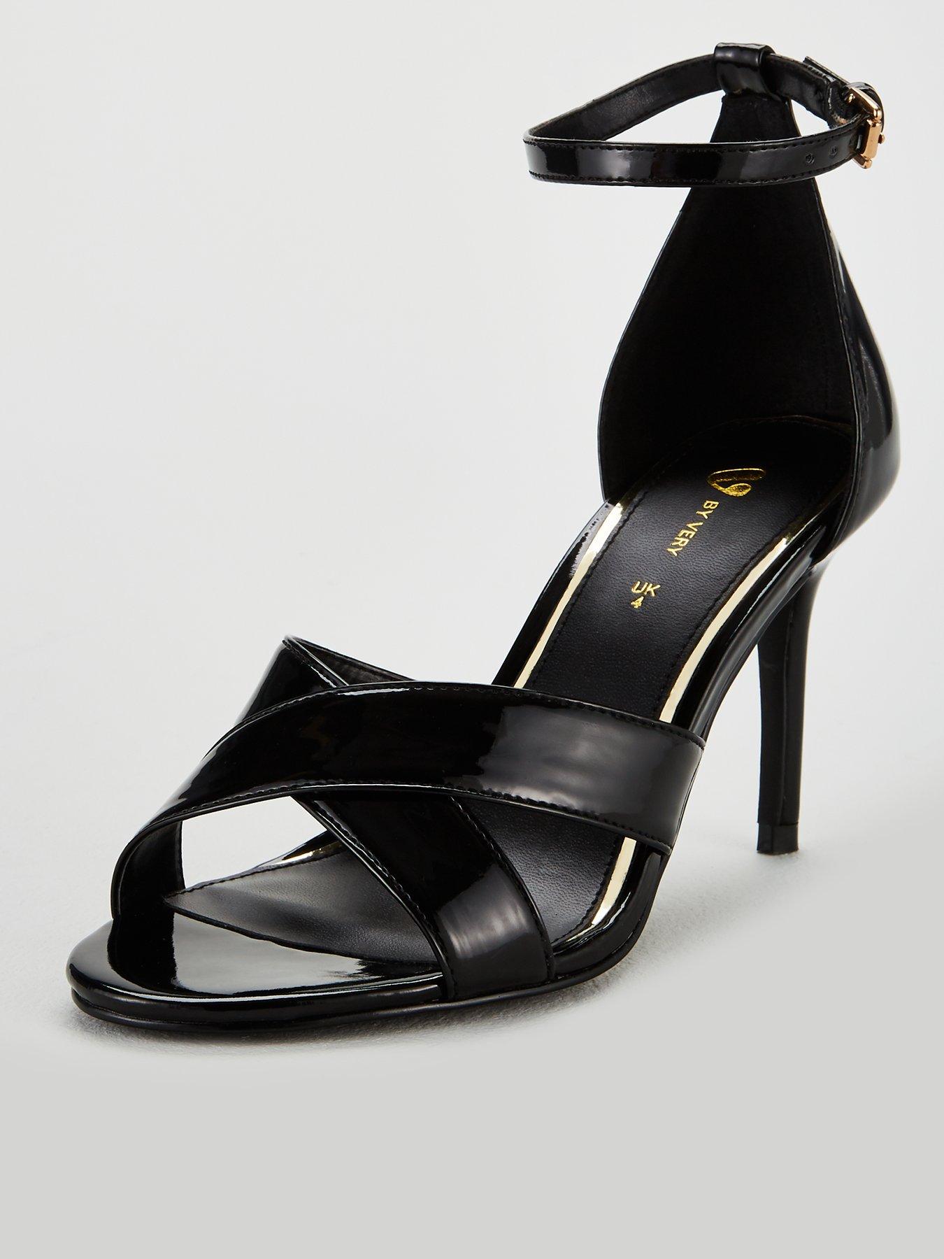 black barely there sandals uk