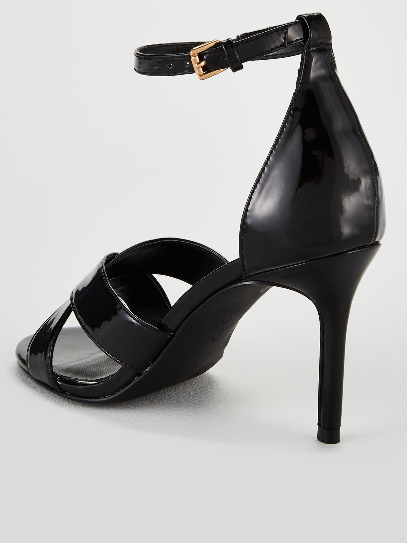 black wide fit barely there sandals
