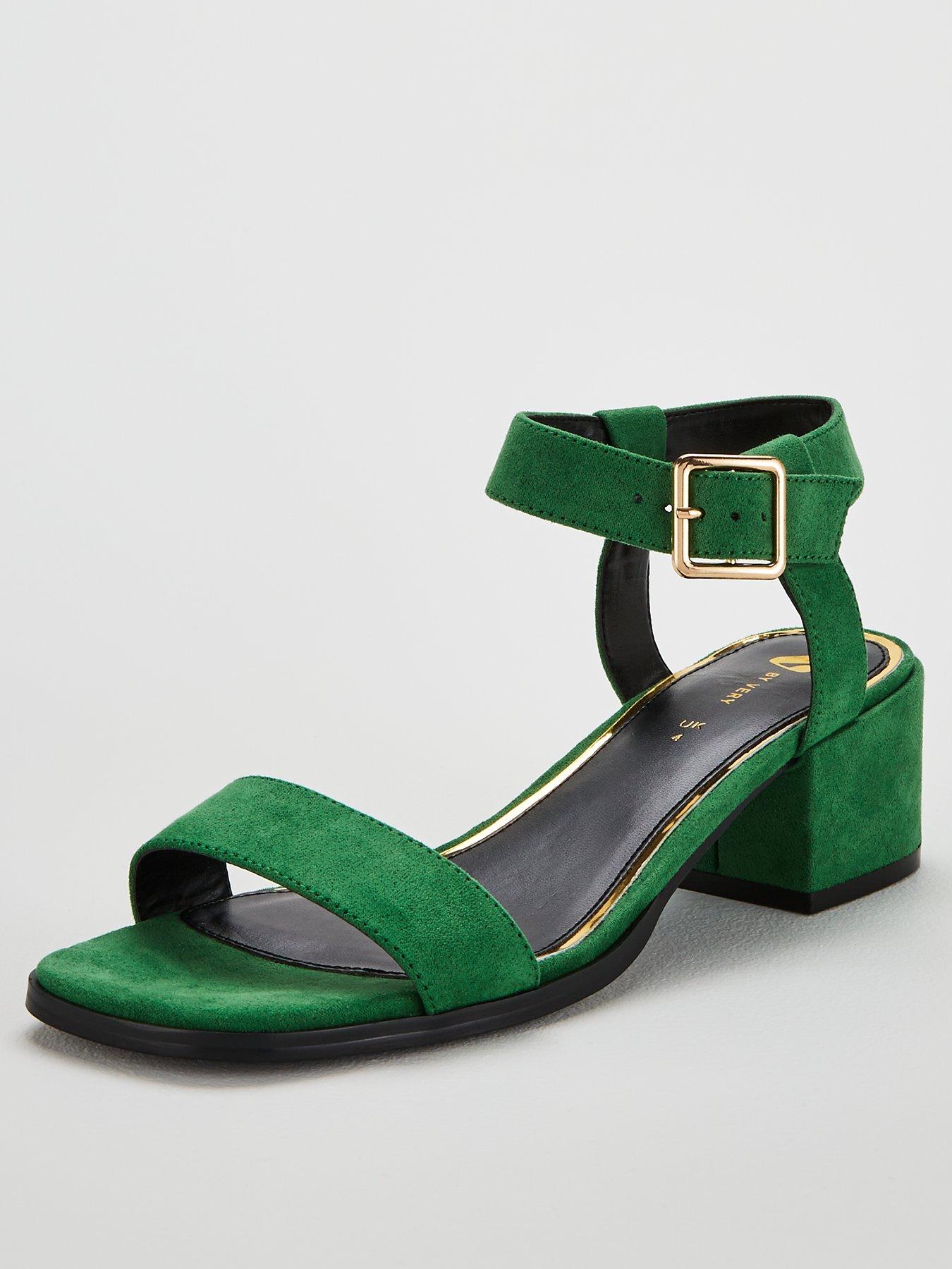 green block heel sandals