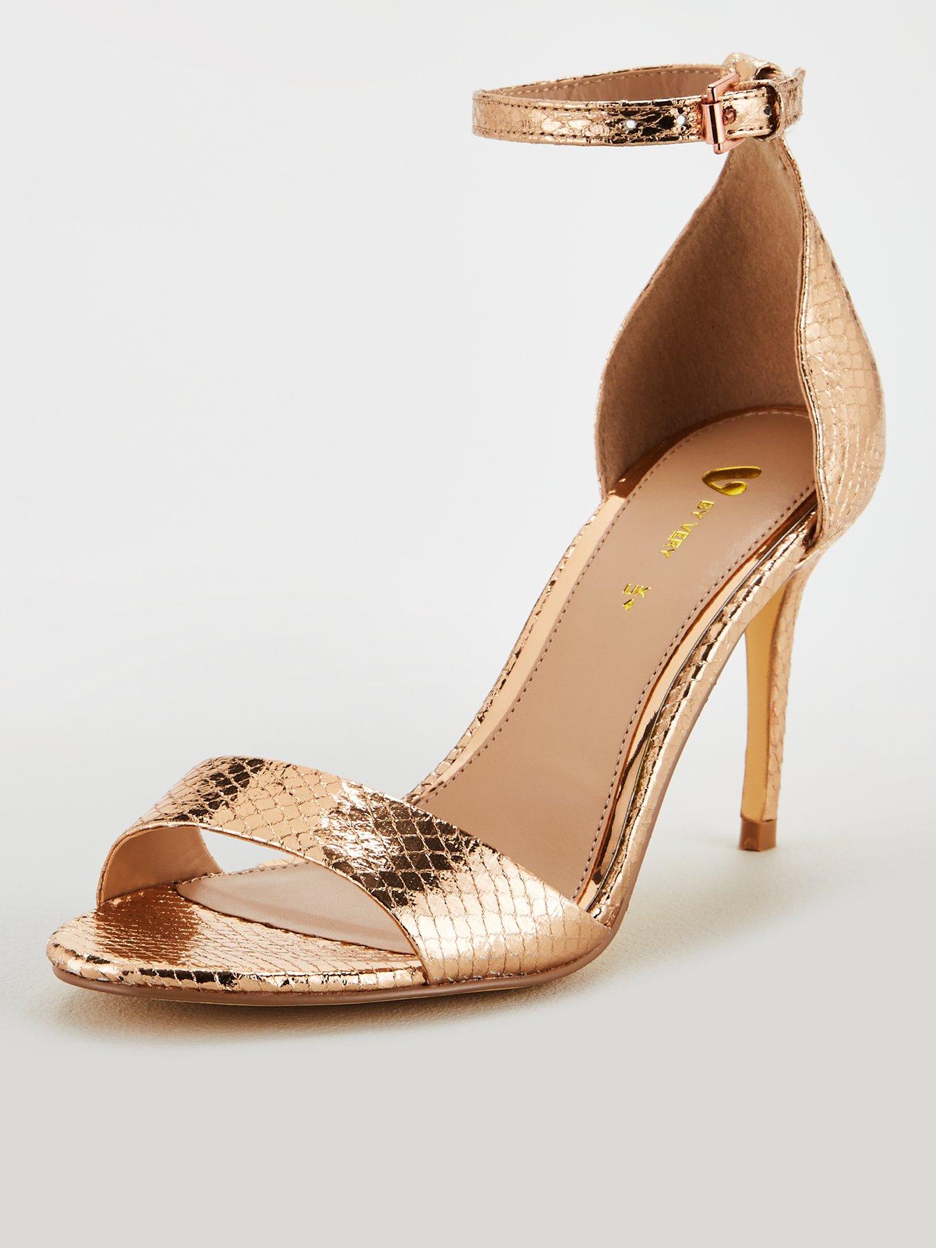 rose gold shoes mid heel