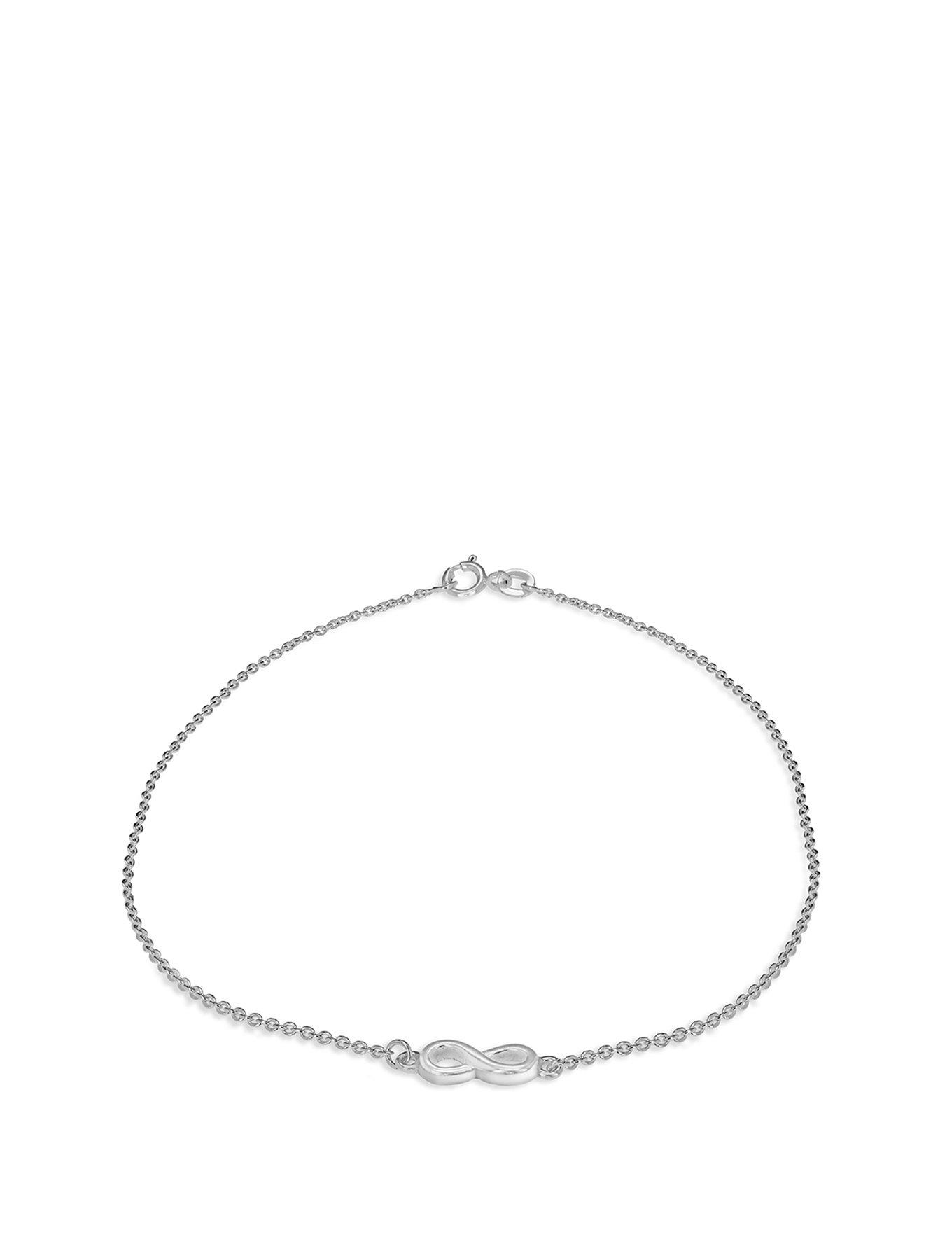 Silver infinity ankle on sale bracelet