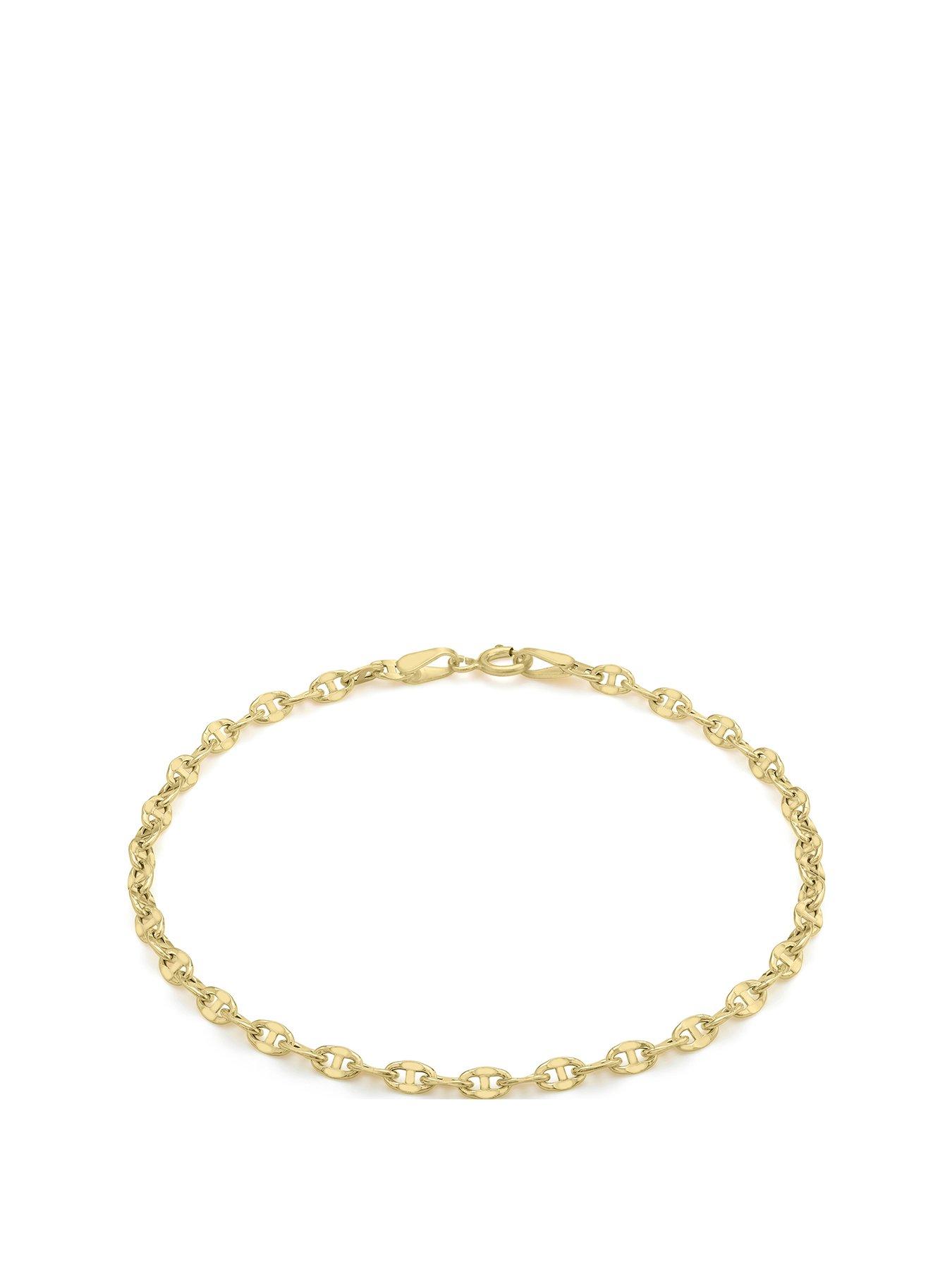 Product photograph of The Love Collection 9ct Gold Fancy Chain Link Bracelet from very.co.uk