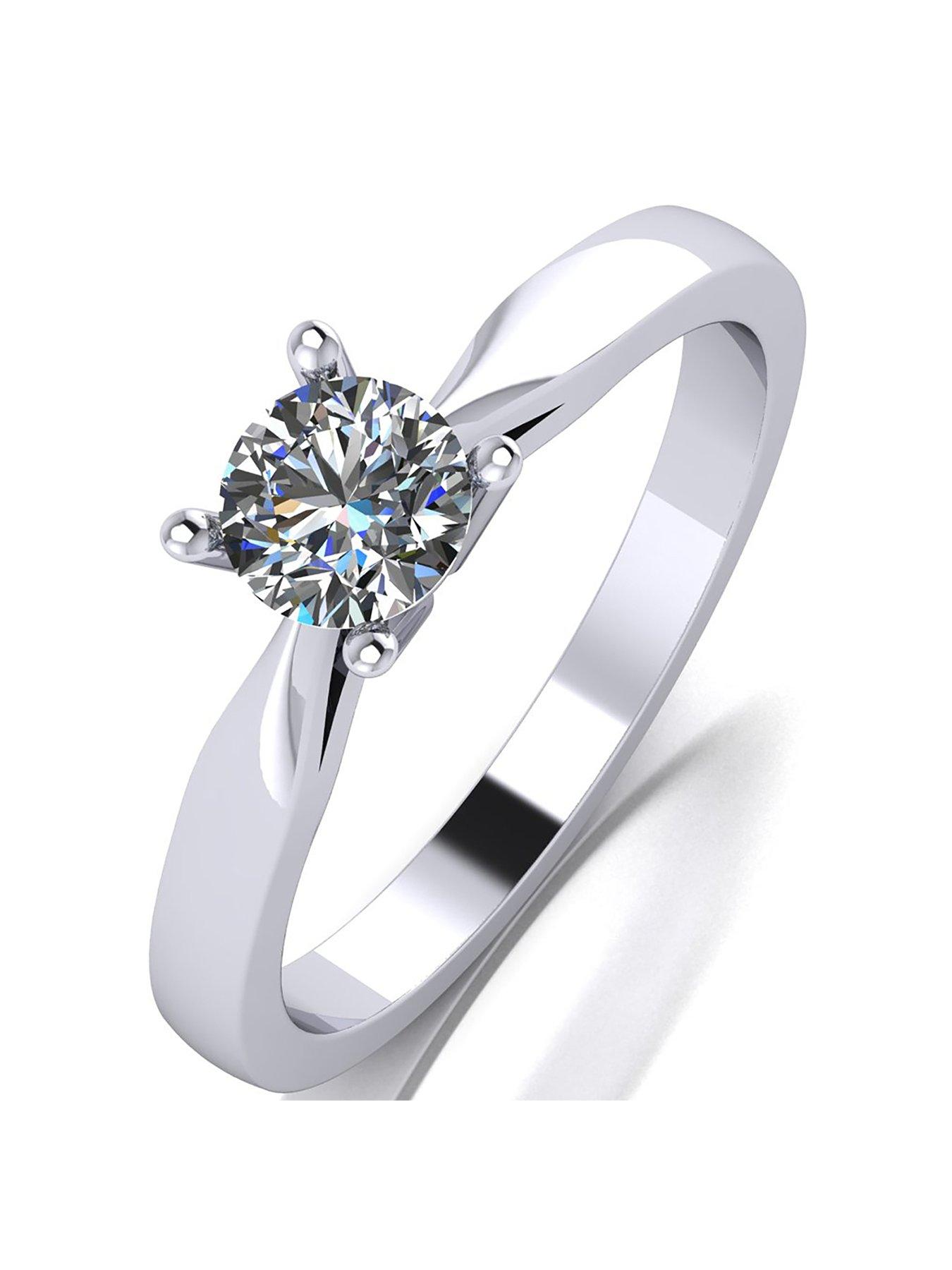undefined Platinum 1/2ct Moissanite Solitaire Ring