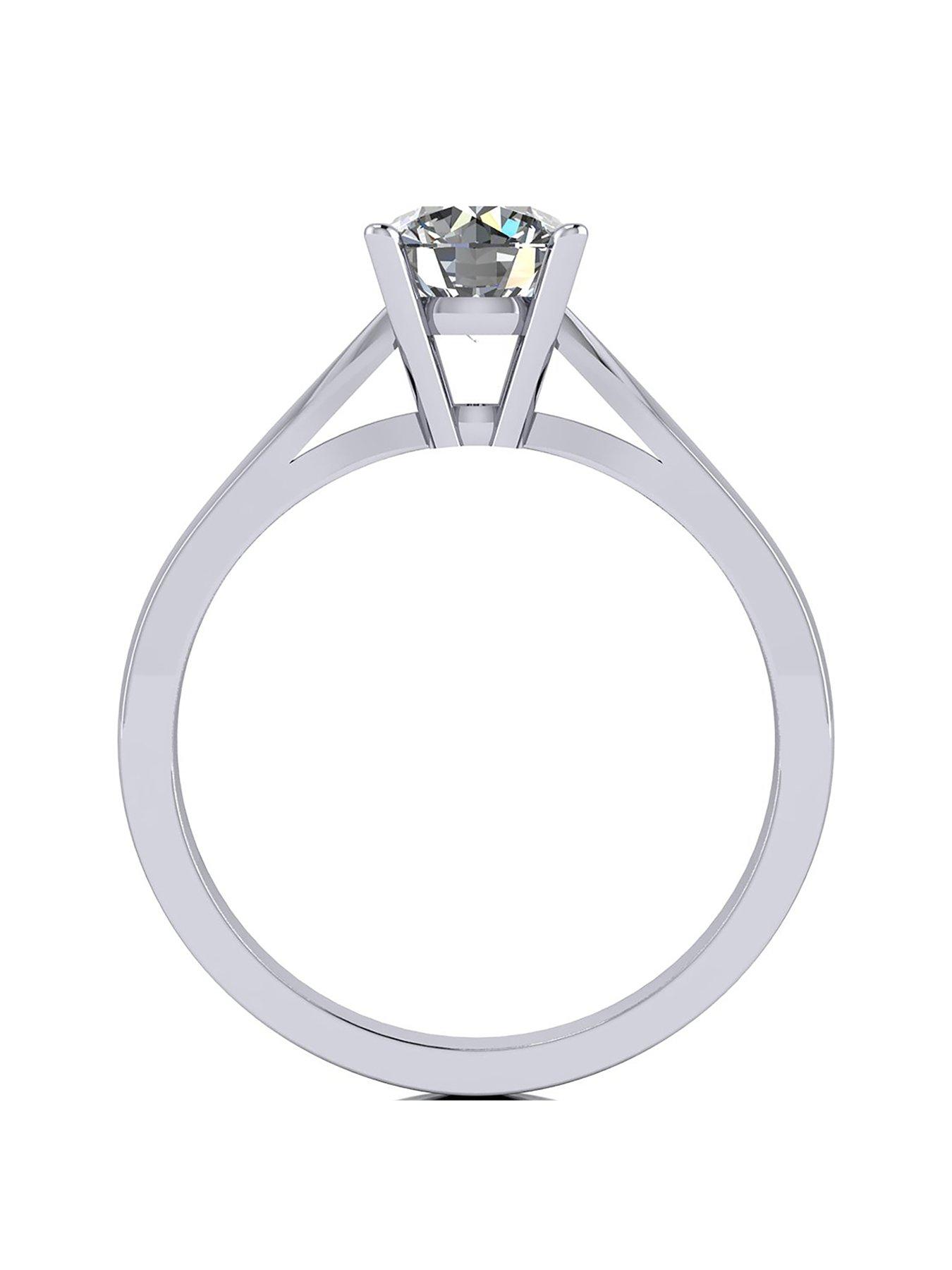 Image 2 of 5 of Moissanite Platinum 1/2ct Moissanite Solitaire Ring