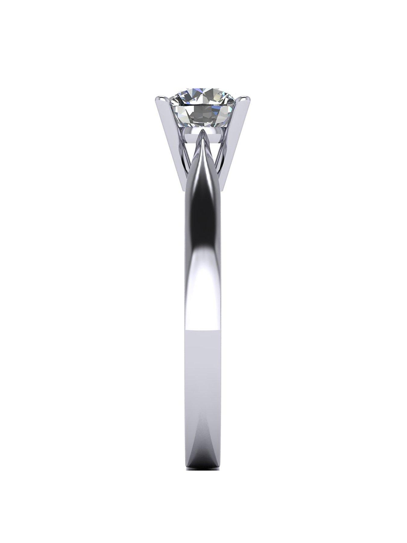 Image 3 of 5 of Moissanite Platinum 1/2ct Moissanite Solitaire Ring