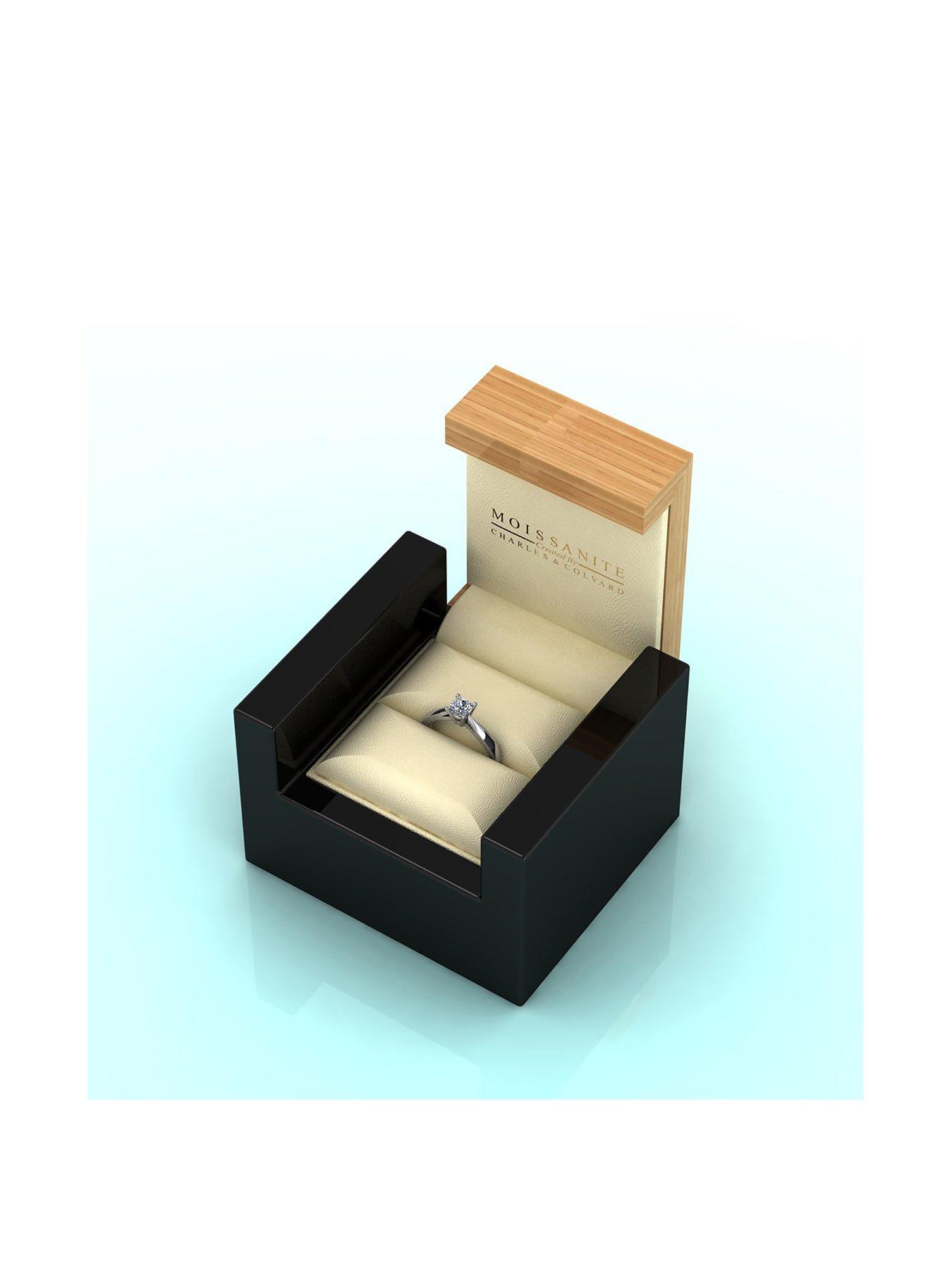 Image 5 of 5 of Moissanite Platinum 1/2ct Moissanite Solitaire Ring