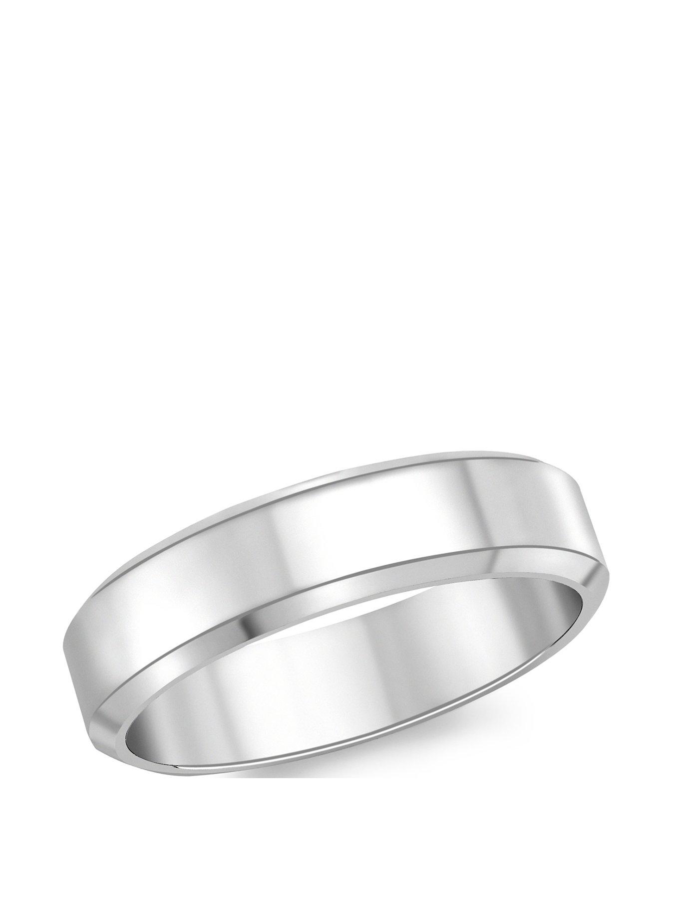 Jewellery & watches 9ct White Gold 5mm Bevel Edge Wedding Band
