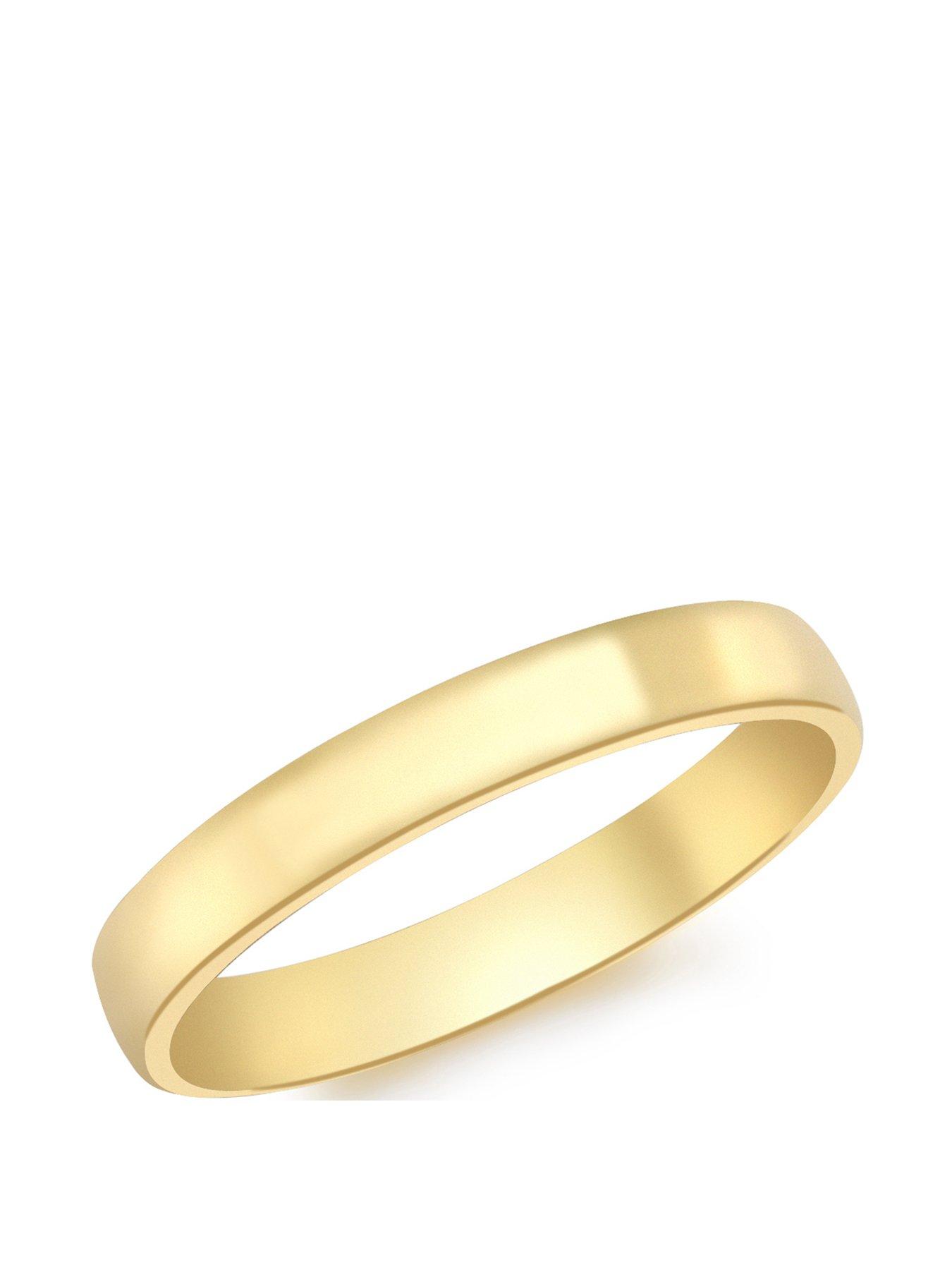 The Love Collection 9ct Gold Court Wedding Band