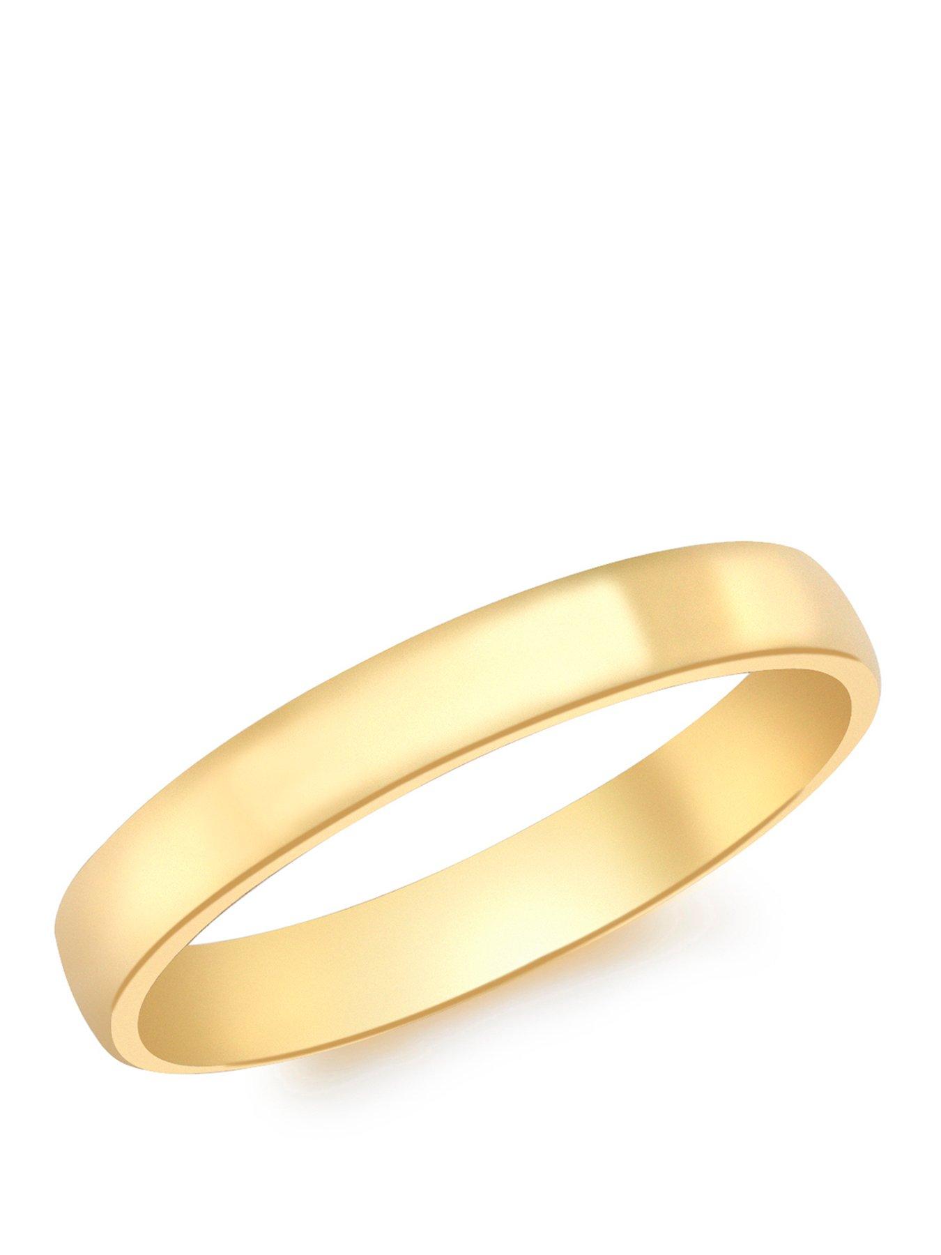 The Love Collection 9ct Gold Court Wedding Band