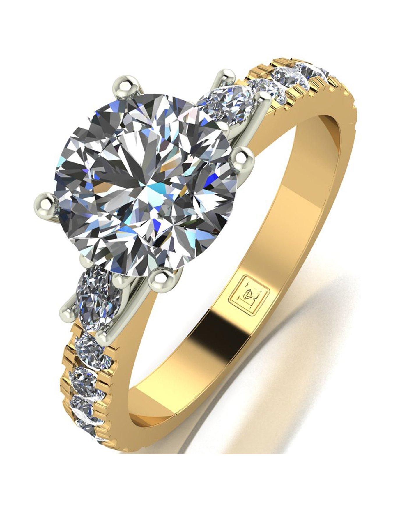 Image 1 of 5 of Moissanite 18ct Gold Lady Lynsey 2ct Total Moissanite Solitaire Ring