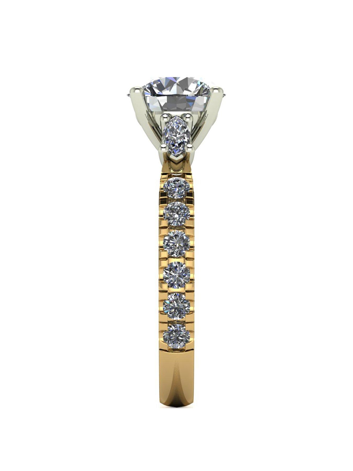 Image 3 of 5 of Moissanite 18ct Gold Lady Lynsey 2ct Total Moissanite Solitaire Ring