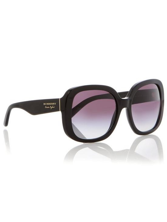 front image of burberry-square-sunglasses-black
