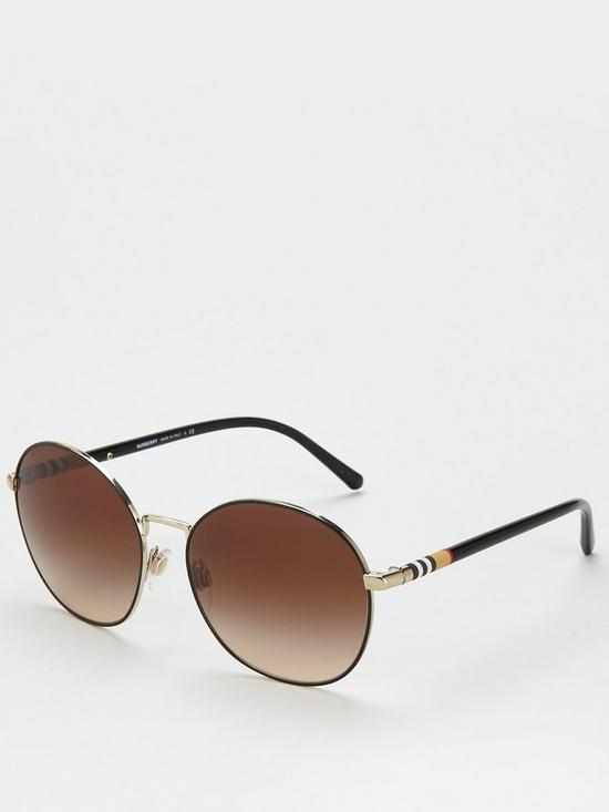 stillFront image of burberry-round-sunglasses-light-gold