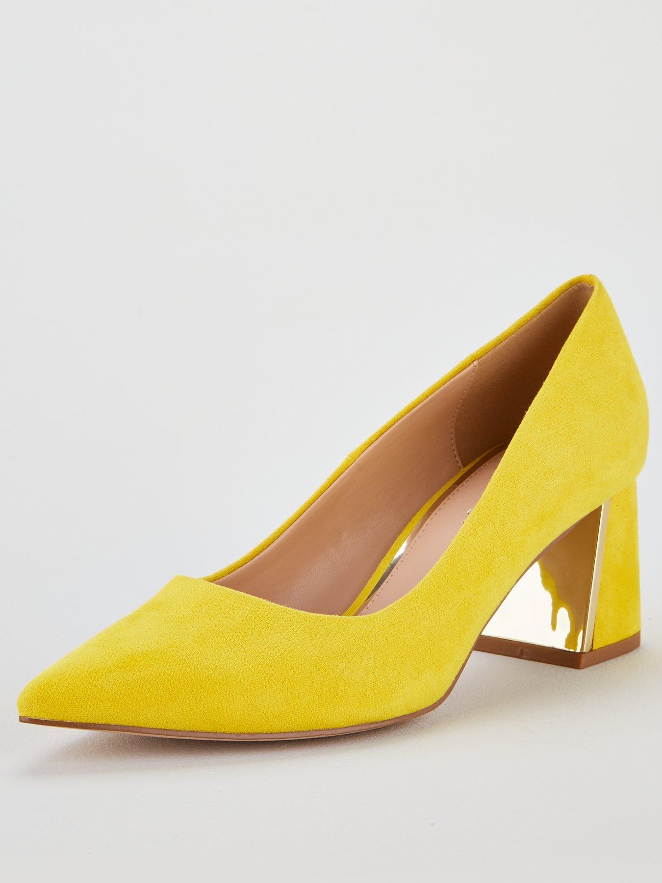 yellow block shoes