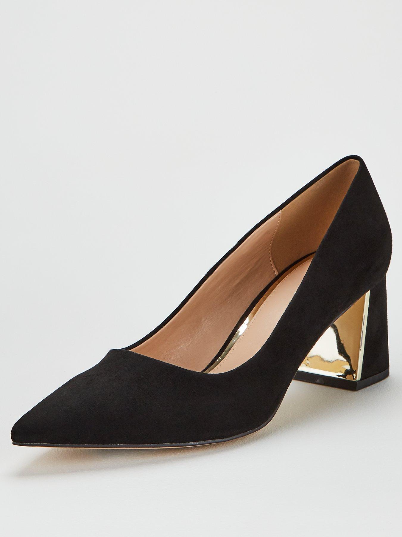 black court shoes block heel