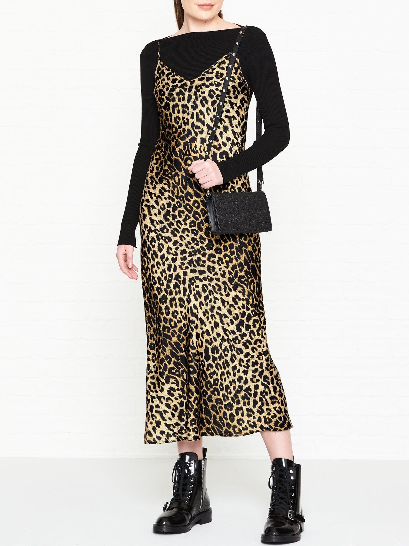 all saints leopard jumper dress