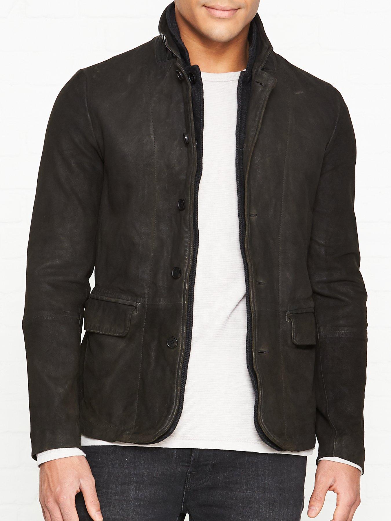 Survey Leather Blazer - Washed Black