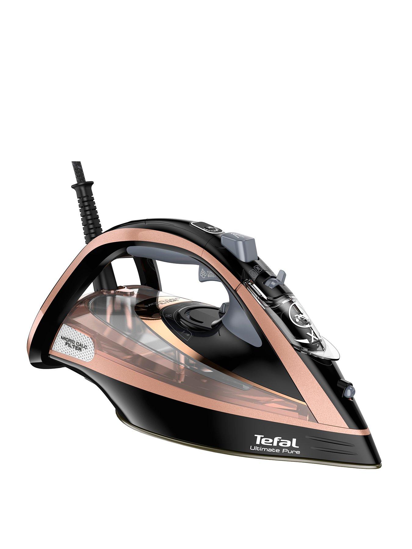 Product photograph of Tefal Steam Iron 350ml Ultimate Pure Antiscale Fv9845 from very.co.uk
