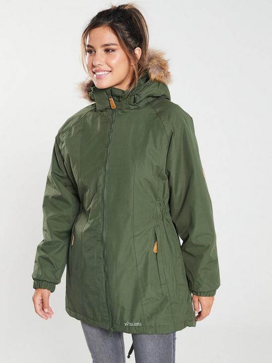 front image of trespass-celebrity-parka-mossnbsp