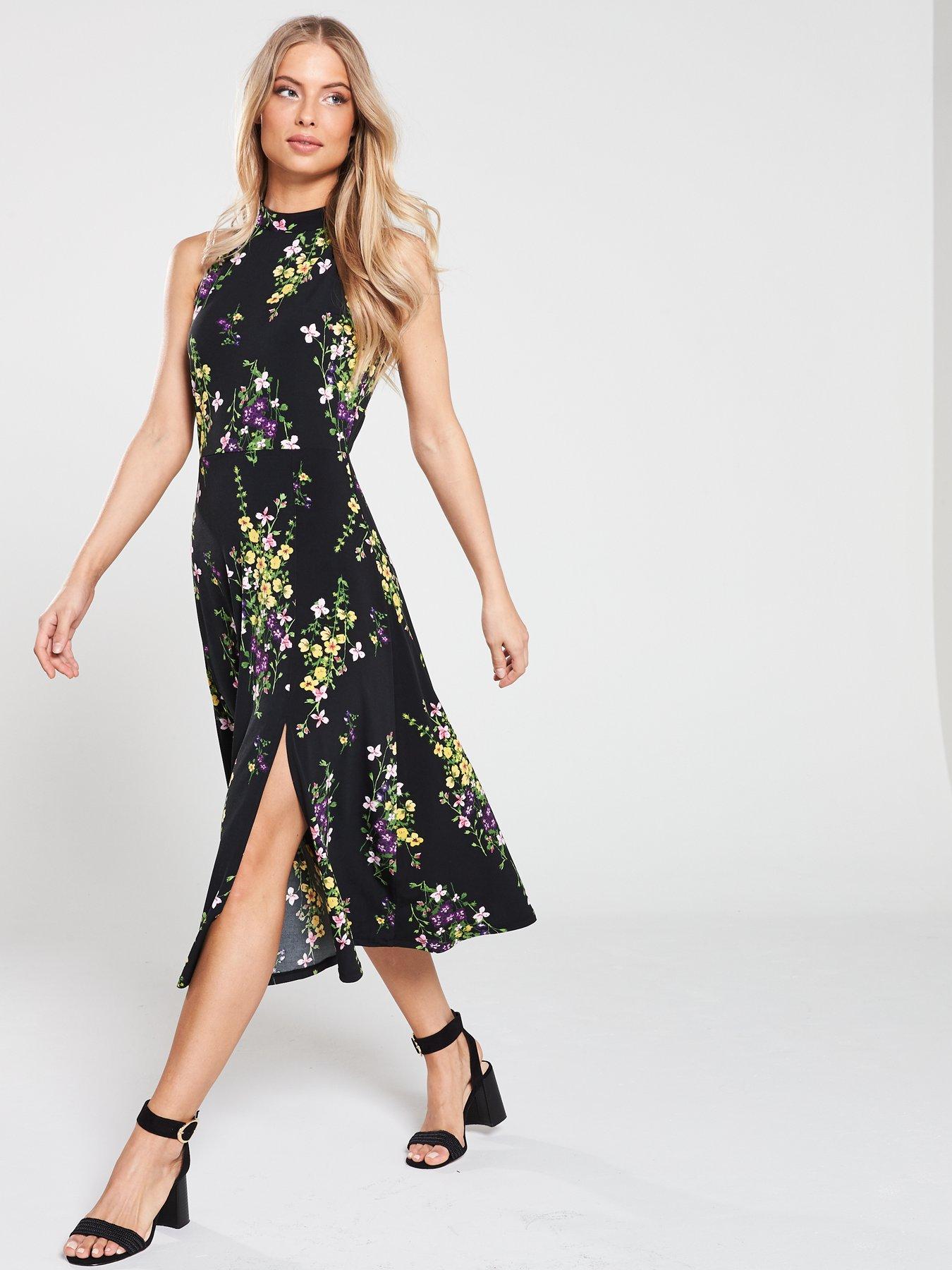 oasis flower bunch midi dress