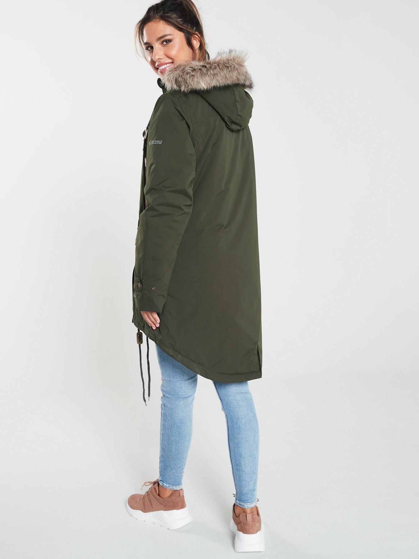 Trespass dolly outlet parka khaki