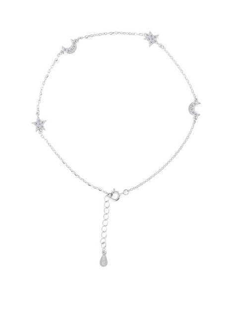 the-love-silver-collection-sterling-silver-cubic-zirconia-moon-amp-star-singlenbspanklet