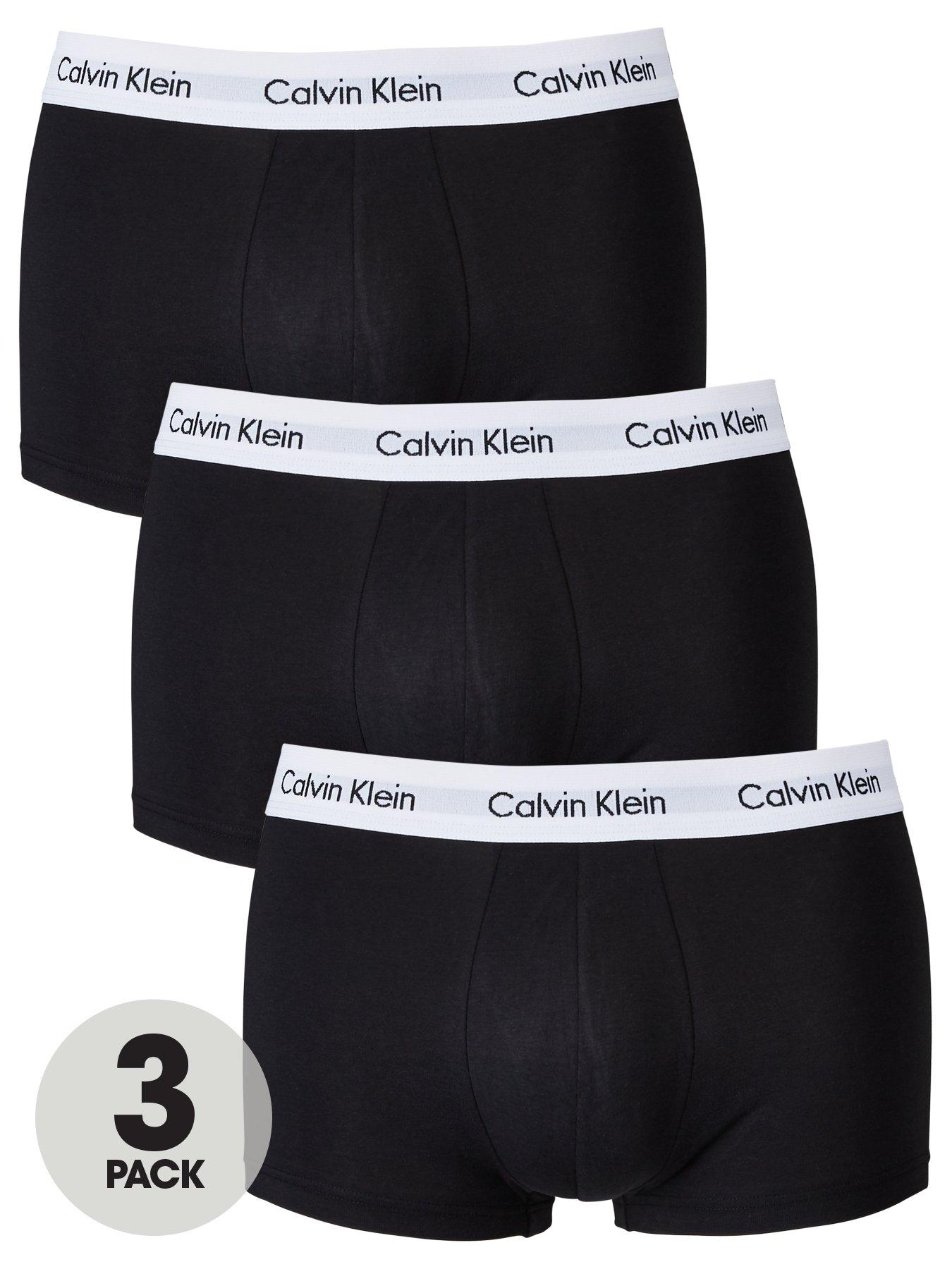 Calvin klein 3 pack black trunks discount