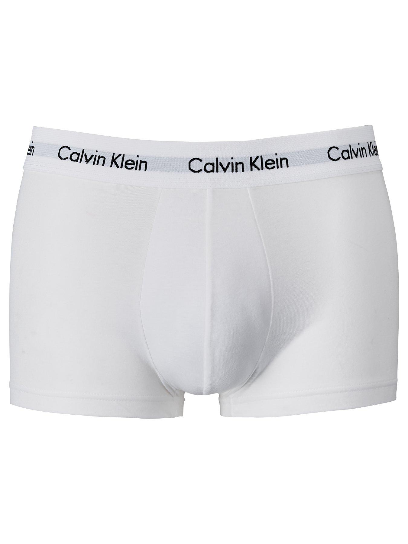 Image 2 of 3 of Calvin Klein 3 Pack Low Rise Trunks - White
