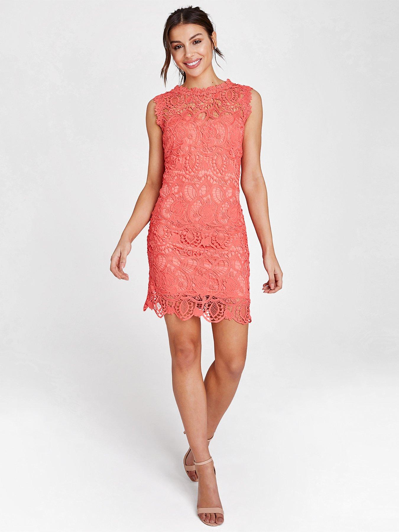 coral shift dress uk