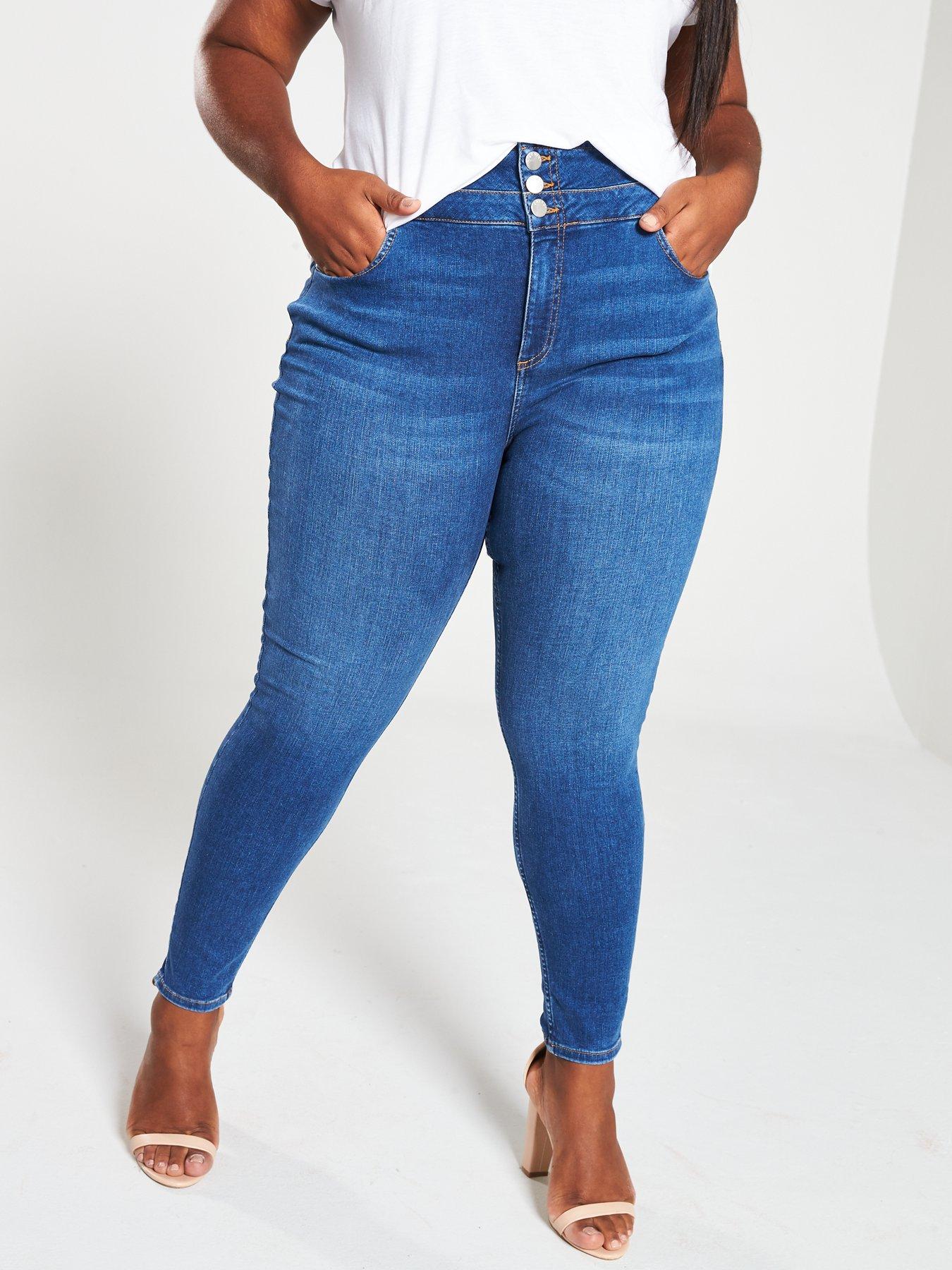 plus size high waisted jeans uk