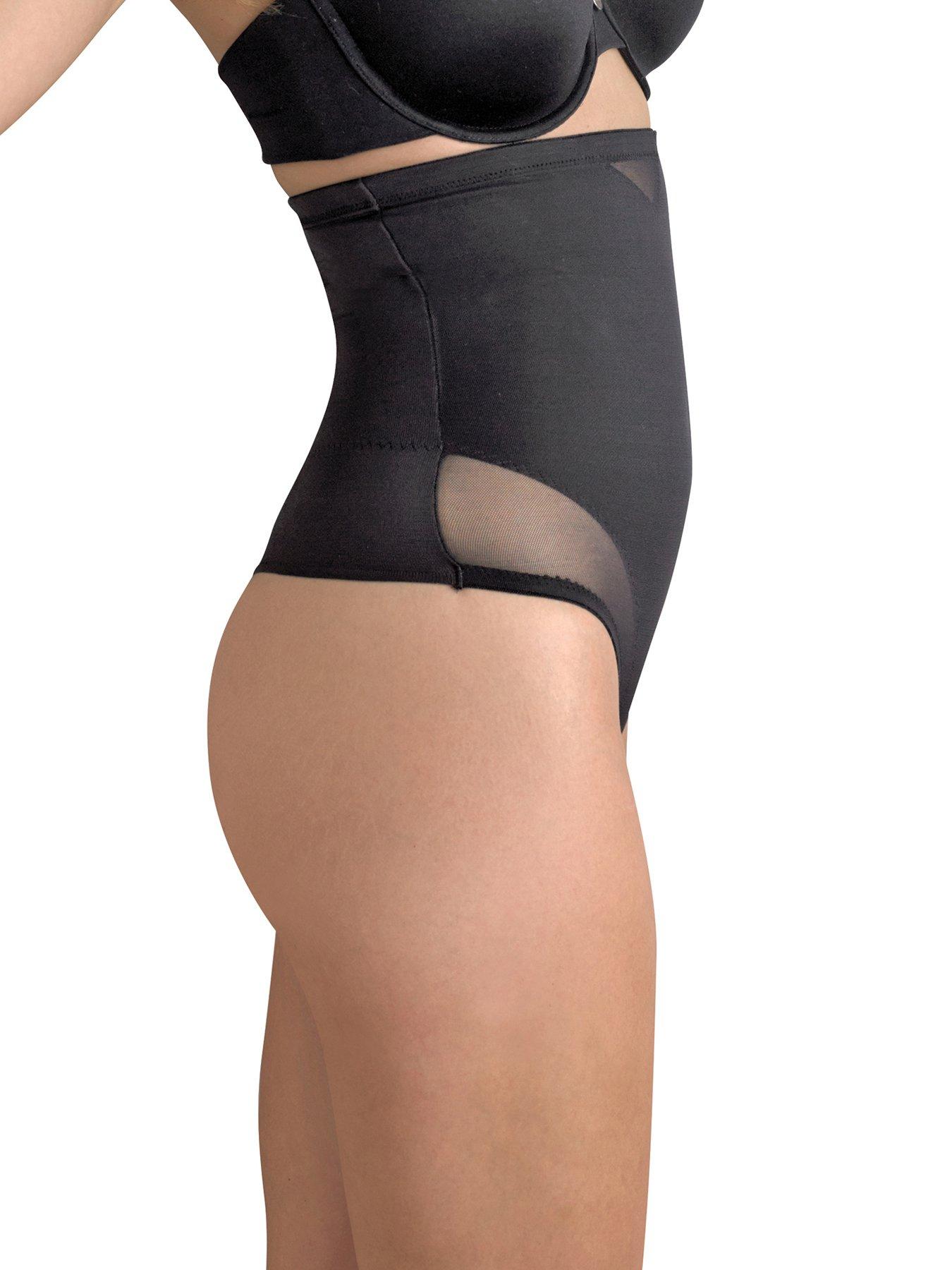 undefined Sexy Sheer Shaping Hi-Waist Thong - Black