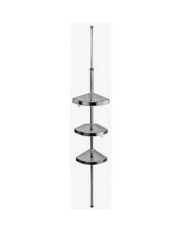 Product photograph of Lloyd Pascal Floor To Ceiling Bathroom Corner Unit - Chrome from very.co.uk