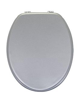 Product photograph of Aqualona Silver Effect Mdf Toilet Seat from very.co.uk