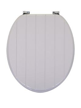 Product photograph of Aqualona Grey Tongue And Groove Toilet Seat from very.co.uk