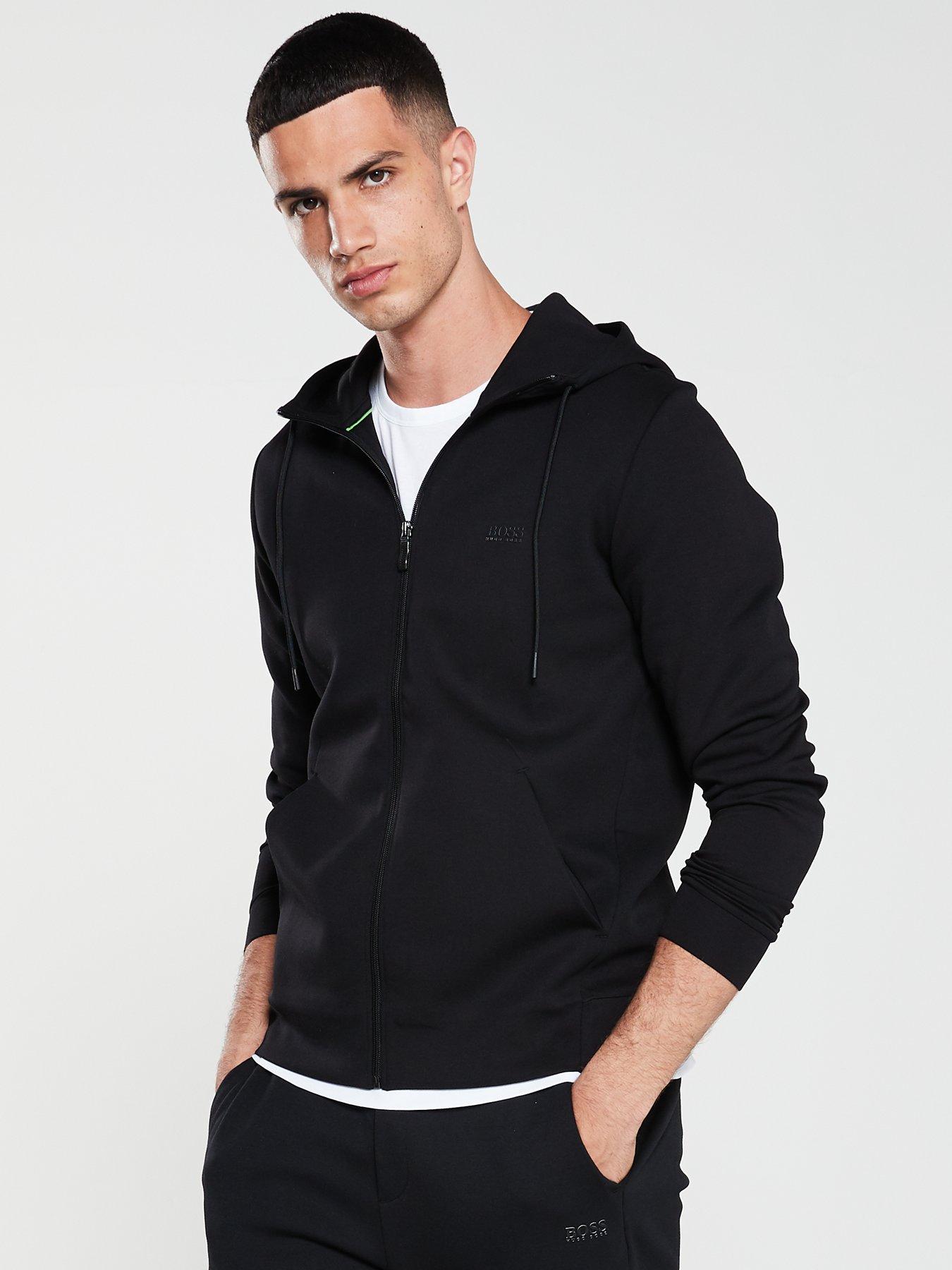 boss saggy zip through hoodie