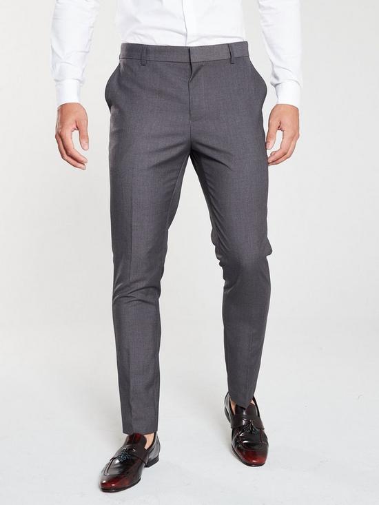 Very Man Skinny Work Trousers - Charcoal | very.co.uk