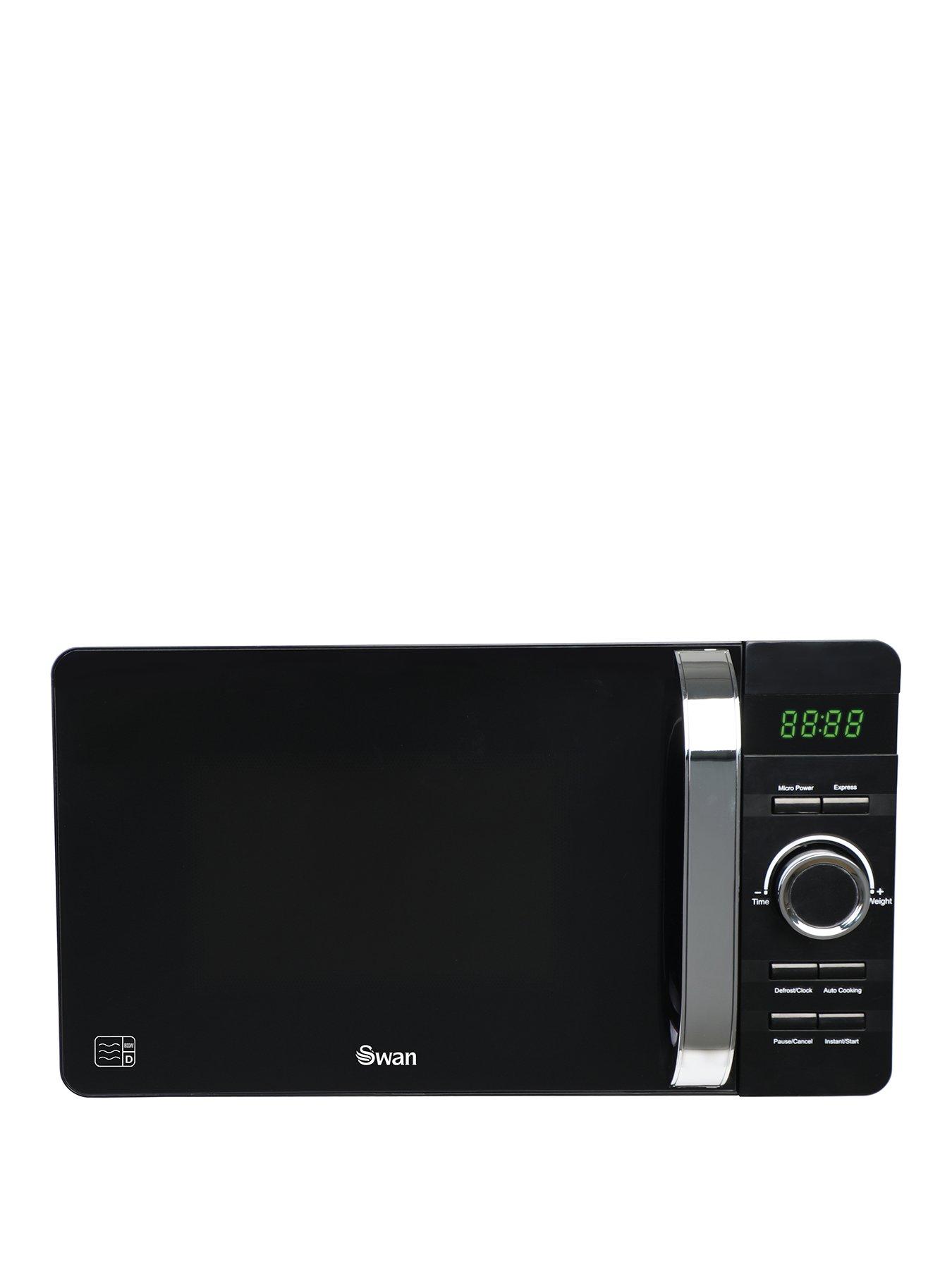 Chrome Electric Microwave Oven swan 20 litre digital microwave black