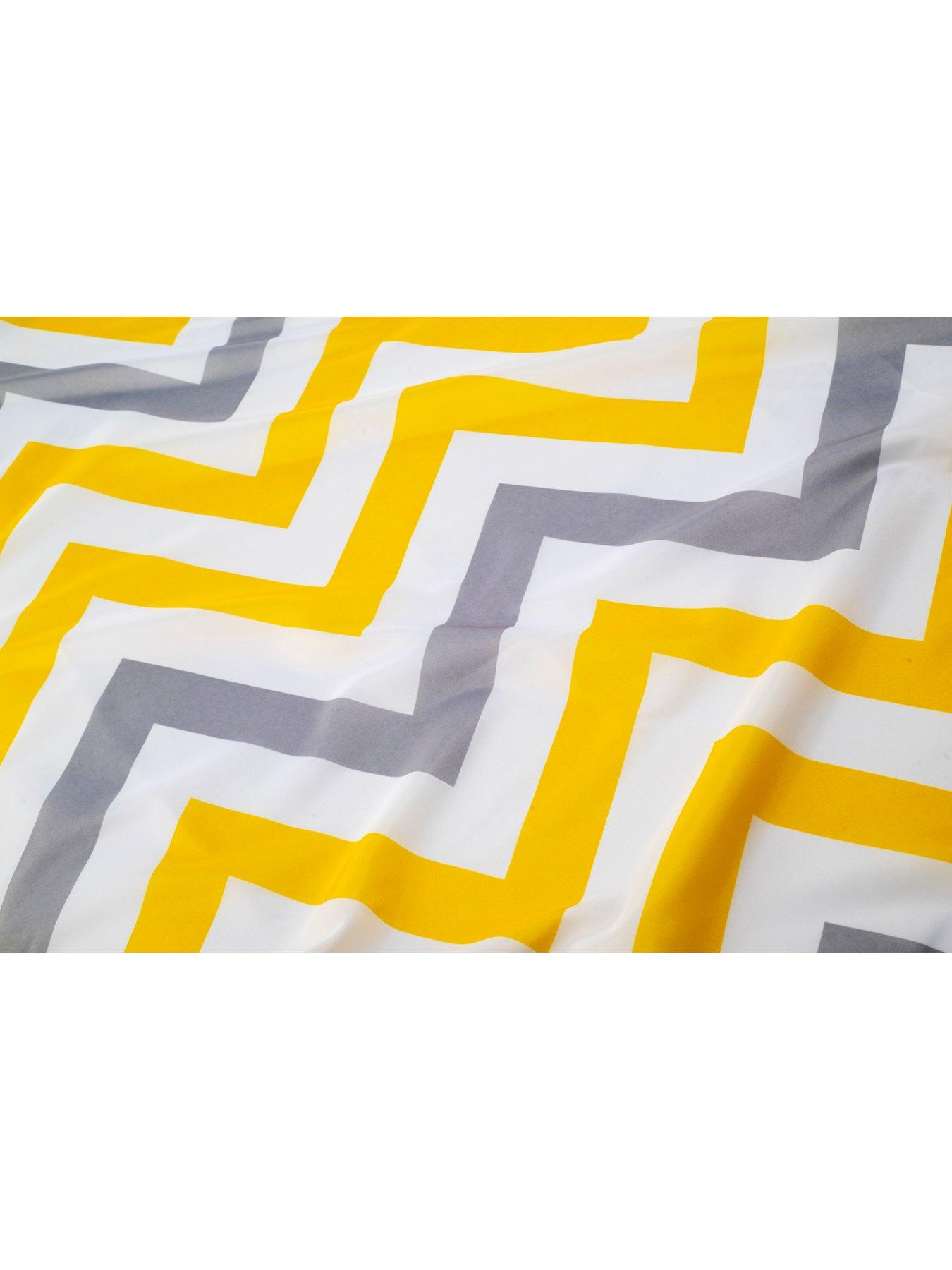 Image 3 of 4 of Croydex Chevron Textile Shower Curtain &ndash; Yellow, Grey and White