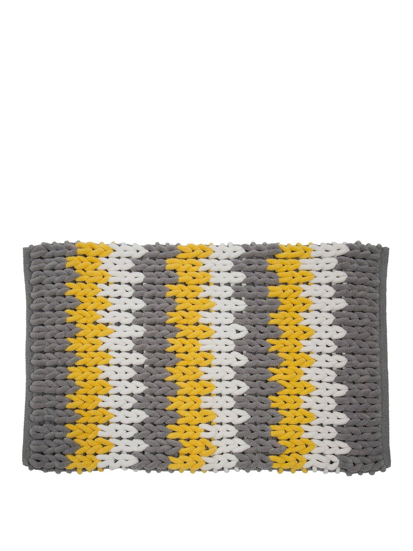 Croydex Yellow White And Grey Patterned Bath Mat Very Co Uk