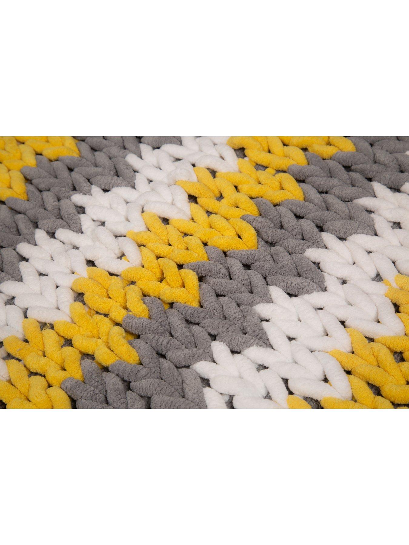 Croydex Yellow, White and Grey Patterned Bath Mat very.co.uk
