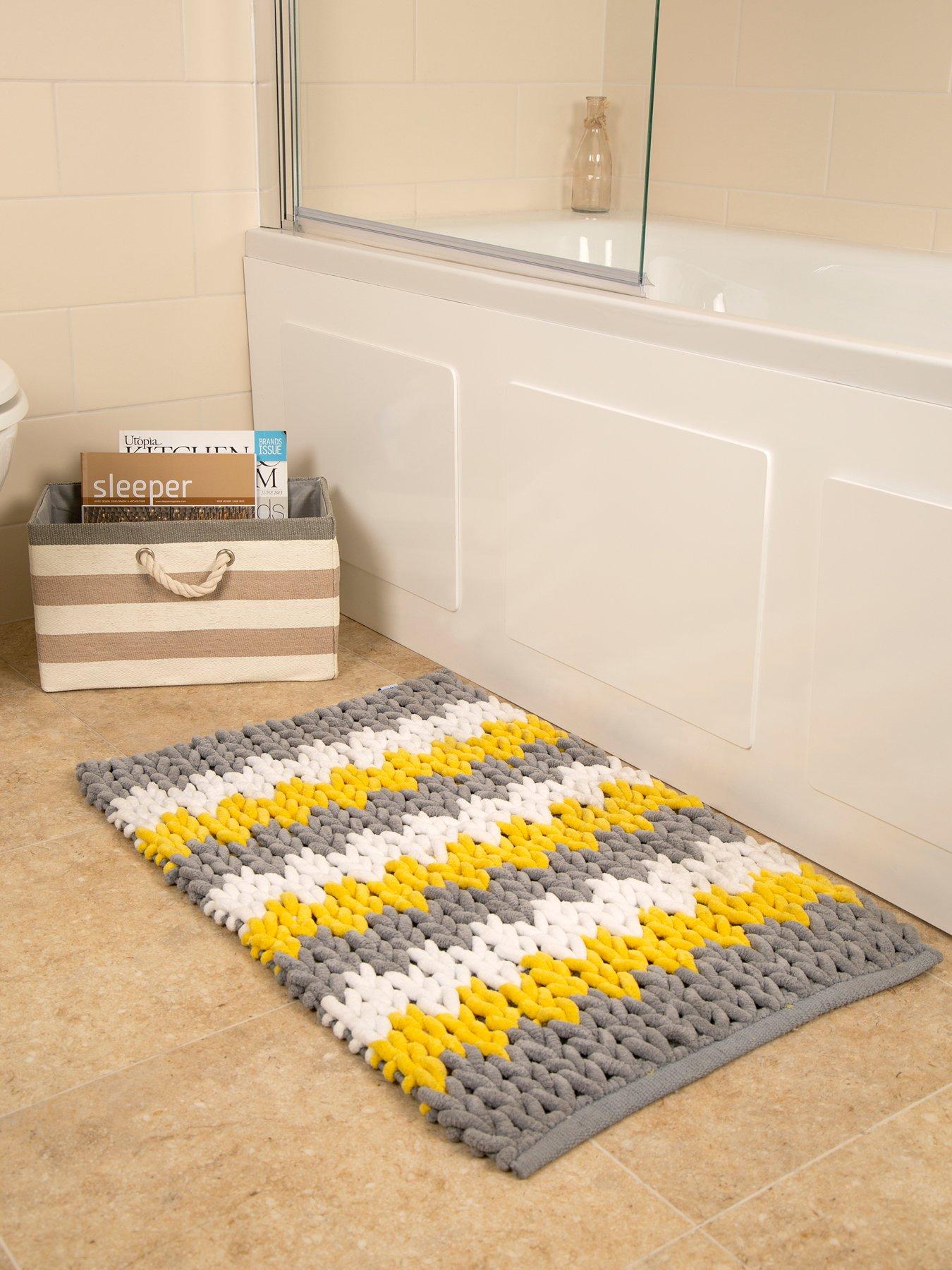 Croydex Grey White Patterned Bathroom Mat Patterned Textile Bath