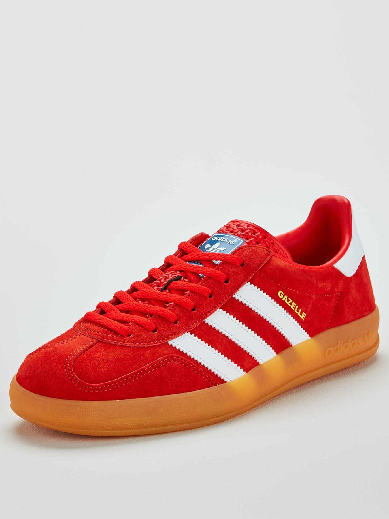 red and white adidas gazelle